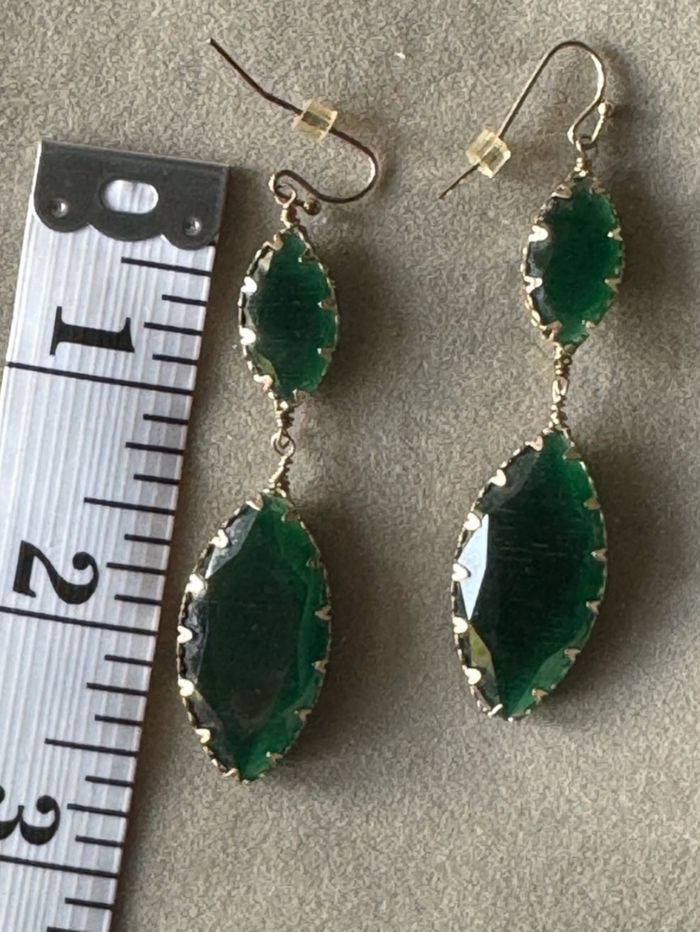 Kendra Scott Green Double Drop Earrings Dangle Women - Picture 2 of 5